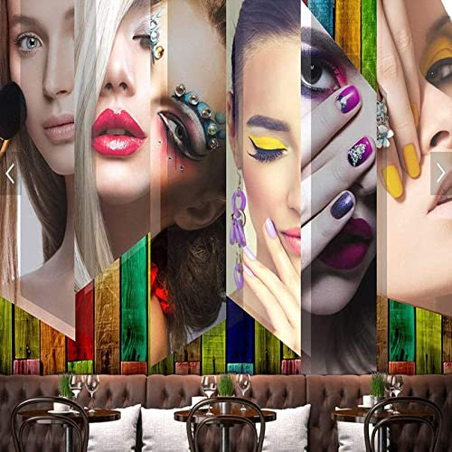 Beauty Salon Nail Shop Wallpaper 3D Wall Mural Self-Adhesive Mural Multiple Size Pattern Self-Adhesive Mural Photo Mural Children Kids Room Decoration Background Wall Paper Boy Girl Bedr 140 x 70 cm