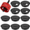 Paquete de 10 pasacables para escritorio de 60mm, con sierra de perforación de 1x, pasacables redondos para superficies de trabajo en la oficina, color negro (Negro)