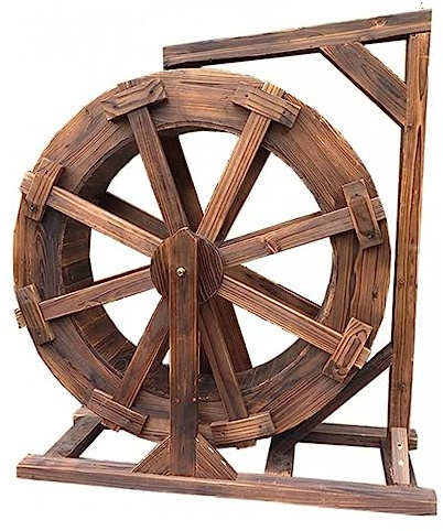 XTGDIEM Jardin Fontaine en Bois Roue Roue d'eau Fontaine Fengshui Roue Cascade Roue Rétro Pays Décoration Pompe À Eau Conception Fontaine Balcon Jardin Jardin (Size : 30cm(11.8inch))