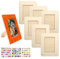 CPYJW Set of 6 Wooden Photo Frame Craft Set, Wooden Picture Frame Craft Set Children's Picture Frame Set Painting Natural Wood DIY Table Stand (Quadrat)