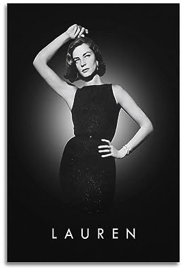 VZRSQZK Filmschauspieler Lauren Bacall Poster, dekoratives Gemälde, Leinwand, Wandposter und Kunstdruck, modernes Familienschlafzimmer-Dekor-Poster, 20 x 30 cm