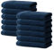 Lot de 12 Serviettes Visage 30x30cm | Débarbouillette de Bain Petite Taille | 100% Coton Premium | Epais 500g/m2 | Linge de Bain Doux & Absorbant | Oeko-TEX | Marque Ôhm | Bleu foncé