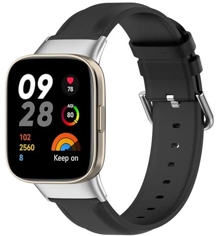 Bracelets compatibles avec Xiaomi Redmi Watch 3 - En cuir vintage de qualité supérieure - Élégant bracelet de rechange pour homme et femme