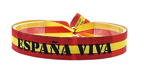 BDM Pulsera con la bandera de España de tela, España Viva, ajustable para hombre y mujer.