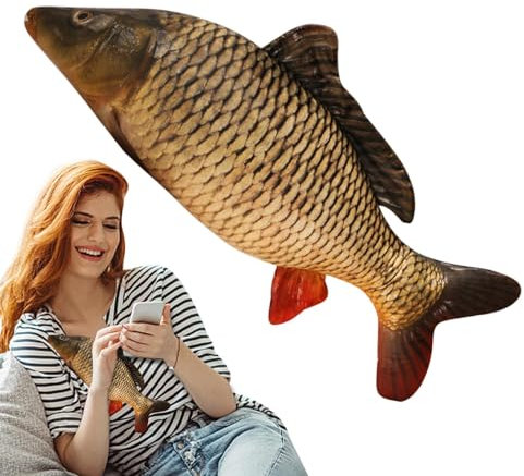 Facynde Gefülltes Fisch-Plüschtier, riesiges Fischkissen | Plüschfisch Stofftier | Weiches Fischkissen, Karpfen-Plüsch-Raumdekoration, Plüschkissen, Fisch-Plüschtier, Heimdekoration