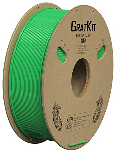 GratKit Dual Color Silk PLA Filament 1,75mm 1kg Spule, Zweifarbiges 3D-Drucker Filament mit +/-0,03mm Präzision, Einfach zu drucken, Neu Schwarz Und Grün