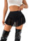 GORGLITTER Minirock Damen Sexy Kurz Hosenrock Sommer Shorts Mit Mesh Rock Party Sehr Kurzer Mit Tanga Schwarz M