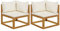 Juroupi Sofás de Esquina modulares 2 uds con Cojines Tela Blanco Crema Palets Terraza Exterior