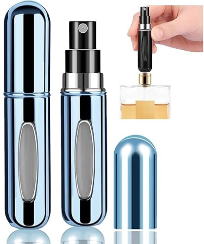Fia Direct 5ML Perfume Atomiser Aftershave Travel Refillable Bottle Portable Handbag Spray-Nicotine Free (Glossy Blue)