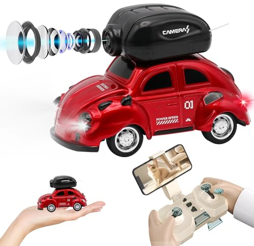 OBEST Fernbedienung Auto mit Kamera, 2.4GHz WiFi Off-Road Spielzeugauto, Mini Kamera Fahrzeug das über APP Telefon Gesteuert, LED Intelligentes Go-Kart, USB-Aufladung, Geschenk für Jungen und Mädchen
