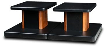 2 Soportes para Altavoz En Madera De MDF, 15cm de Altura, Base de 23x30cm y Plataforma de 18.5x23.5cm, Compatibilidad Universal con Altavoces HiFi/Estéreo/Home Cinema 5.1