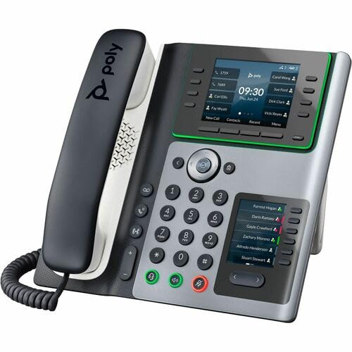 Poly E450 IP Phone - Corded - Corded - Desktop - Black - VoIP - 2 x Network (RJ-45) - PoE Ports