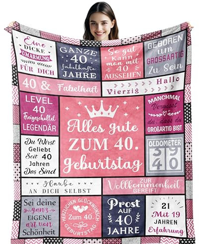 Vegas 40 Geburtstag Frauen, Geschenk 40 Geburtstag Frau, Geburtstag 40 Frau, 40er Geburtstag Frauen, 40 Geburtstag Decke 150X130CM