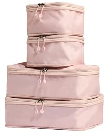 ANTLER - Compression Packing Cubes, Set of 4 Essential Packing Cubes for Suitcases and Backpacks - Holiday, Travel & Accessories Organiser, Easy Clothes and Shoe Storage - Moorland Pink
