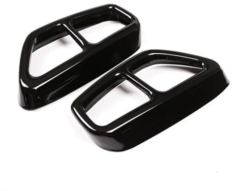 FEILIVCI Ersatzteile Für B&MW 5er G30 G31 2017-2022 Silber/Glänzend Schwarz Auto-Auspuffrohrabdeckung Zierleisten Edelstahl Abgasanlage(Schwarz)