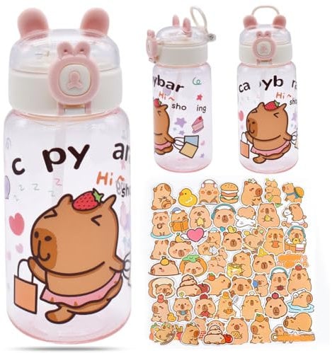 OULCLKH Capbar Straw Cup,Portable Sports Water Cup,Gym Water Bottle,50pcs Capbar Stickers Cute Animal Pet Stickers Waterproof,Waterbottle for Travel Picnic Camping Hiking