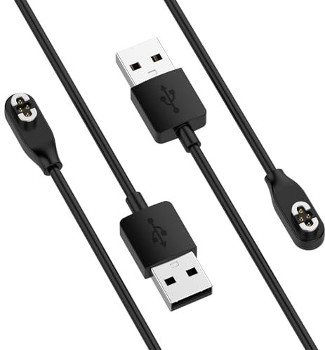 RuenTech Ladekabel kompatibel für SHOKZ OpenSwim Pro S710 Ladegerät kabel, USB Portable Cord Ersatzkabel Ladekabel für SHOKZ OpenSwim Pro S710 Open-Ear-Ohrhörer Zubehör (Schwarz+Schwarz)