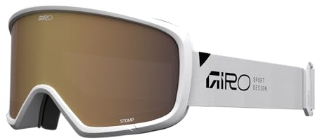 Giro Stomp Kids Ski Goggles - Snowboard Goggles for Youth, Boys & Girls - White Wordmark Pink - Amber Pink