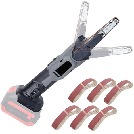 Ponceuse à bande sans fil 300W & 35° Power File, Broyeur électrique à 6 vitesses, 6 bandes abrasives, compatible Makita 18V, pour limer, détartrer, poncer et polir