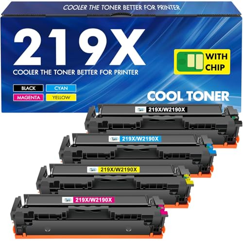 219X 219A Kompatibel für HP Color LaserJet Pro MFP 3302FDWG Toner Mit Chip | Kompatibel für HP Color LaserJet Pro MFP 3302 MFP 3302SDWG 3302FDN 3302FDW 3302FDNG 3302FDWG 3302SDW 3202DN 4er-Pack