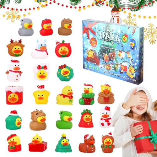 Enten Adventskalender 2025 - Adventskalender Mit Bade-Enten-Spaß Als Partygeschenk,24 Türchen Sammelfiguren Für Kinder Erwachsene Mädchen