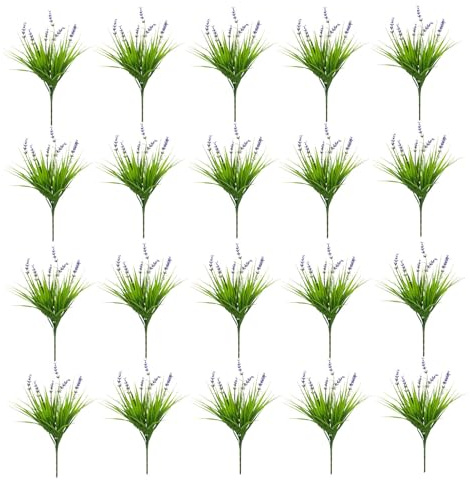 AMSLSIU Jardinière suspendue de patio facile à nettoyer - Herbes artificielles élégantes et respectueuses de l'environnement avec des fleurs, 24 succursales