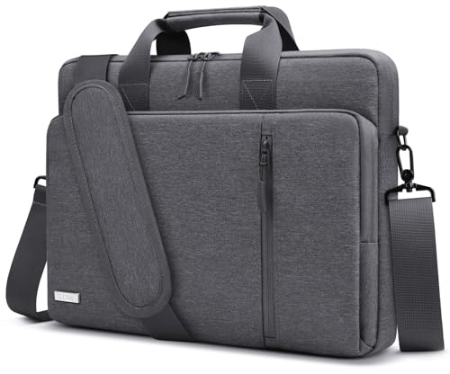 TECOOL 17 17,3 Pollici Borsa Laptop Custodia con Tracolla, Impermeabile Borsa Messenger Borsa Porta PC per 17 17,3 Pollici Acer ASUS Lenovo HP Dell Samsung Notebook Computer, Grigio Scuro