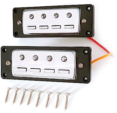 Lot de 2 micros de guitare basse à double bobine, 4 cordes et chevalet électrique avec vis de rechange