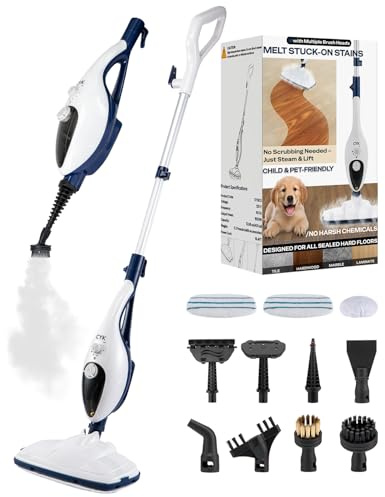 CYK Mopas de vapor para limpieza de suelos, limpiador de vapor de mano 12 en 1 para el hogar, vaporizador de piso para suelos de madera dura y azulejos