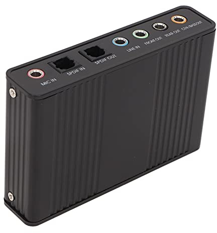 Generic 5.1-Soundkarte, Einfache Installation, USB-Adapter für XP, Vista, 7, Mic IN SPDIF IN, Geeignet für Desktop-Laptop-Benutzer (Black)