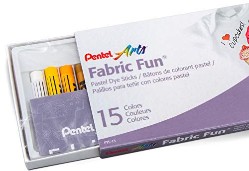 Pentel, PTS15, Fabric Fun, Pastell-Farbstifte, zum Malen, Zeichnen, Dekorieren oder Gestalten