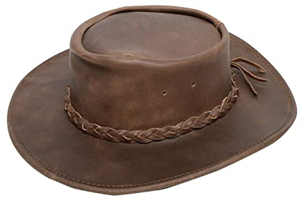 Minnetonka Unisex Leather Fold Up Hat