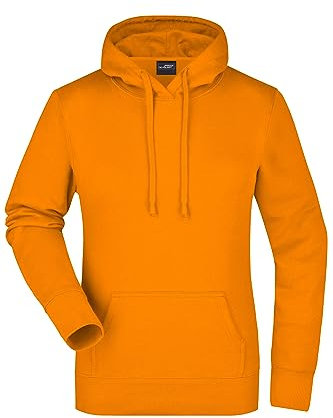 James & Nicholson Damen Kapuzensweat - Hochwertiger Sweatpullover mit doppelter Kapuze | Farbe: orange | Grösse: XXL