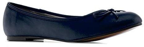 Andrés Machado - Flache Ballerinas für Junge Frauen – TG104 – Espandrillos mit flachem Blockabsatz – Elegante Damenschuhe Slipper für den Sommer aus Lederimitat – Soft Dunkelblau EU 43