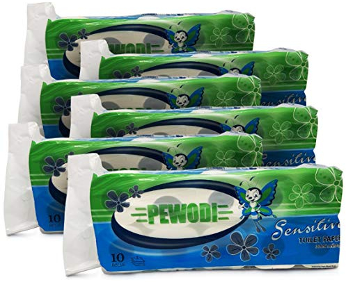 70 Rollen Toilettenpapier 3-lagig Klopapier WC-Papier weiß Zellstoff 180 Blatt