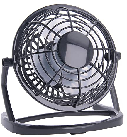 REY Mini ventilatore USB per computer portatile da tavolo girevole e silenzioso Colore nero