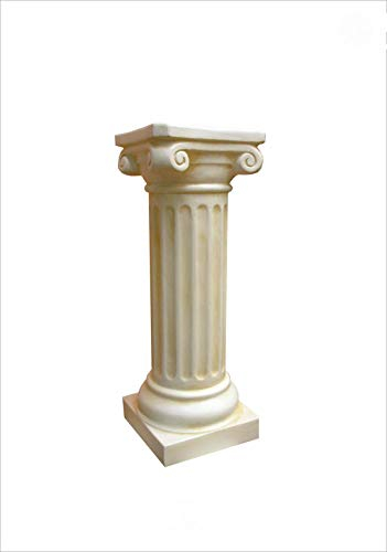 Antikes Wohndesign Griechische Blumensäule Blumenständer Säule Standsäule Creme Beige H: 63cm