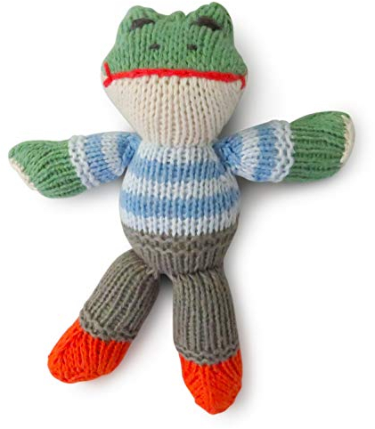 Hand-Knitted Frosch Plüschtier aus Bio-Baumwolle