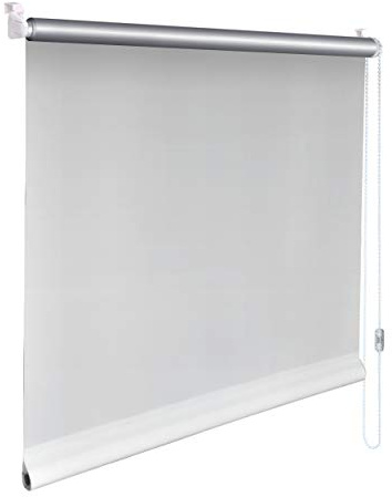 Sonnenschutz-HH® - Mini Thermo Verdunkelungsrollo Thermorollo Minirollo Rollo KLEMMFIX Seitenzugrollo Kettenzugrollo inkl. Klemmträger ohne Bohren - Außenmaß Breite 135 x 170 cm Höhe - weiß