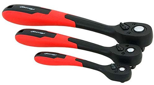 3pcs Reversible Ratchet 1/4, 3/8 & 1/2 Set