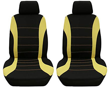 Sitzbezüge Auto Vordersitze/Universal Auto-Schonbezüge/Auto-Zubehör Innenraum Sitzschoner/Passend für Die Meisten Auto LKW Van SUV Gelb 4 Stück