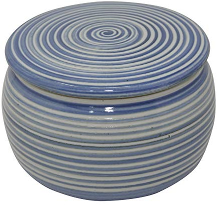 Original Französische Wassergekühlte Keramik Butterdose, 250 g Bristol Spiral B-G