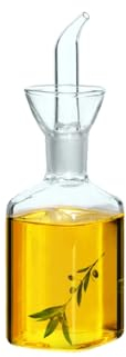 Lanhope Bouteille en verre pour huile d'olive, doseur d'huile de cuisson, vinaigre, doseur avec bec verseur pour cuisine et barbecue (250 ml)