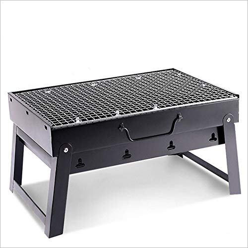 JTKDL Barbecue Grill Carbone Portatile, Barbecue Grill Pieghevole in Acciaio Inox per 1-3 Persone, Utensile Barbecue BBQ Pieghevole per Cucina All'aperto, Picnic, Campeggio,35 * 27 * 20CM