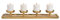 Wurm Adventsgesteck, Kerzenhalter 4er aus Metall Gold (B/H/T) 57x8x13cm