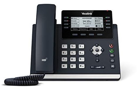 Yealink SIP-T43U Feature Rich IP Power over Ethernet Corded Phone with Optima HD Voice Technology and 3.7 Inch LCD Graphical Display with Backlight (360 x 160 Pixel) - Black (Renewed)