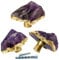 3 Stück Knäufe aus Natürlichem Amethyst, Möbelknöpfe Handgriffe Zieh Griffe mit Goldenem Rand, Violetter Kristallstein für Schränke Kommoden Möbel, mit Schrauben