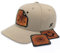TS Baseball Cap mit Lederpatch, Basecap, Kappe mit wechselbaren Motiven, Patch, Tattoo, Taschenuhr, Kompass, Wegweiser Size S/M beige