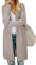 OUGES Women's Open Front Summer Cardigan Sweaters with Pockets Long Sleeve Lightweight Cardigan(Camel,M)