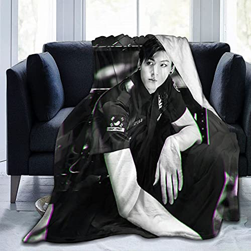 ZQBDFC Jungkook Jeon Jung Kook Weiche und bequeme warme Überwurfdecke Stranddecke Picknickdecke Fleecedecken für SofaOffice Bett Auto Camping Couch X in50 x 101,6 cm